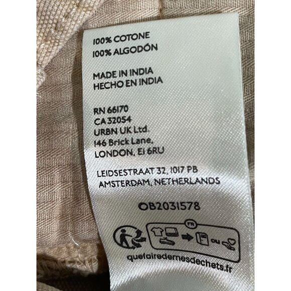 Free People Beige Cotton High-Waisted Pleated Shorts With Button Womens Size 0 - Picture 12 of 14